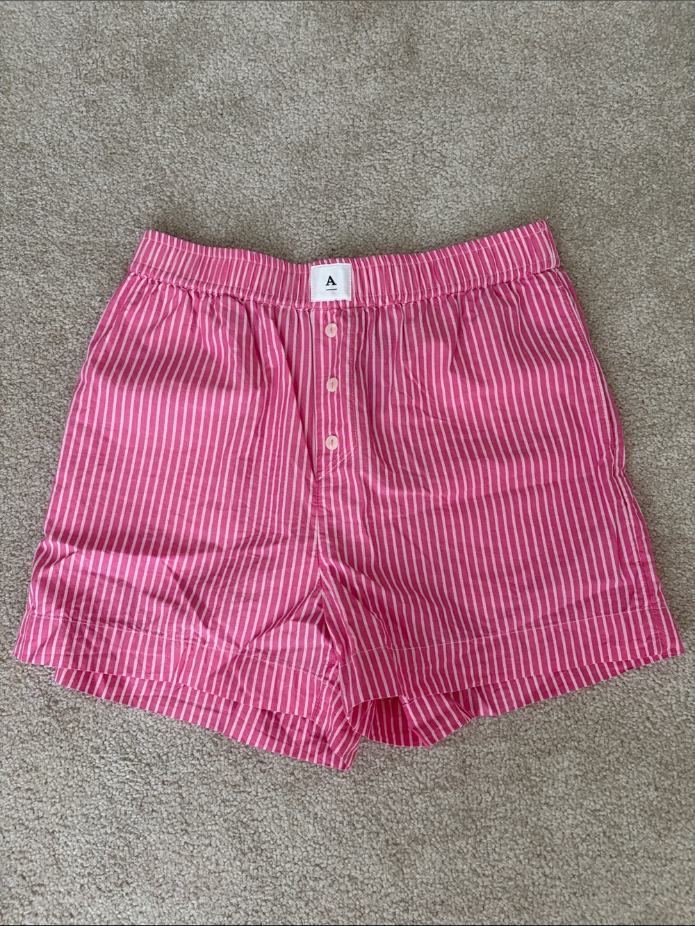 Anthropologie Pink Boxer Style Striped Women's Shorts